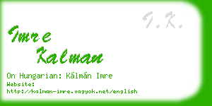 imre kalman business card