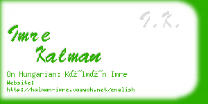 imre kalman business card